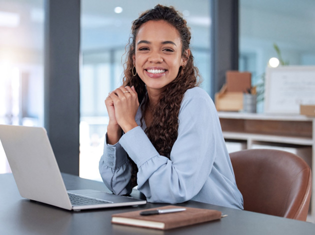 Lady smiles at work