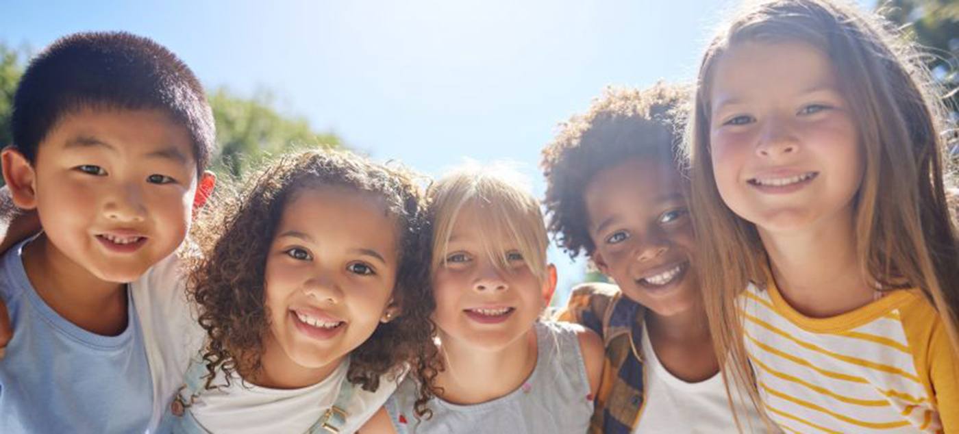 Diverse group of happy children