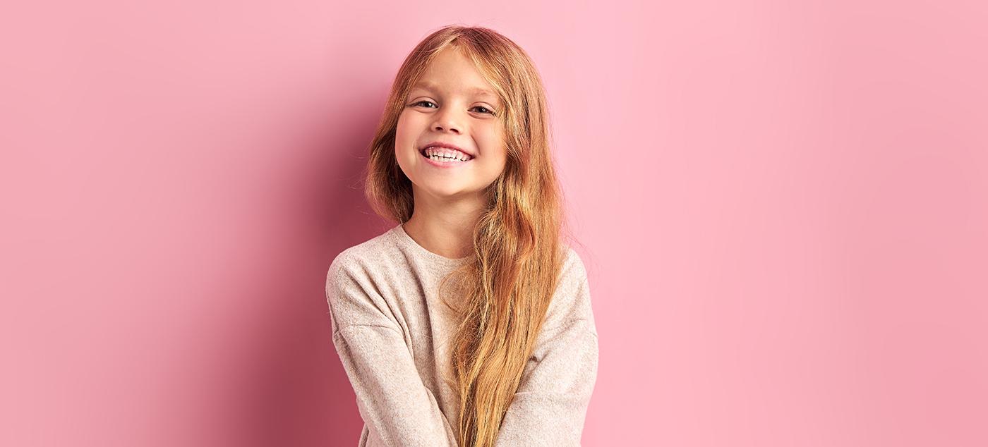 Little girl smiling before Phase 1 Orthodontics in Dublin